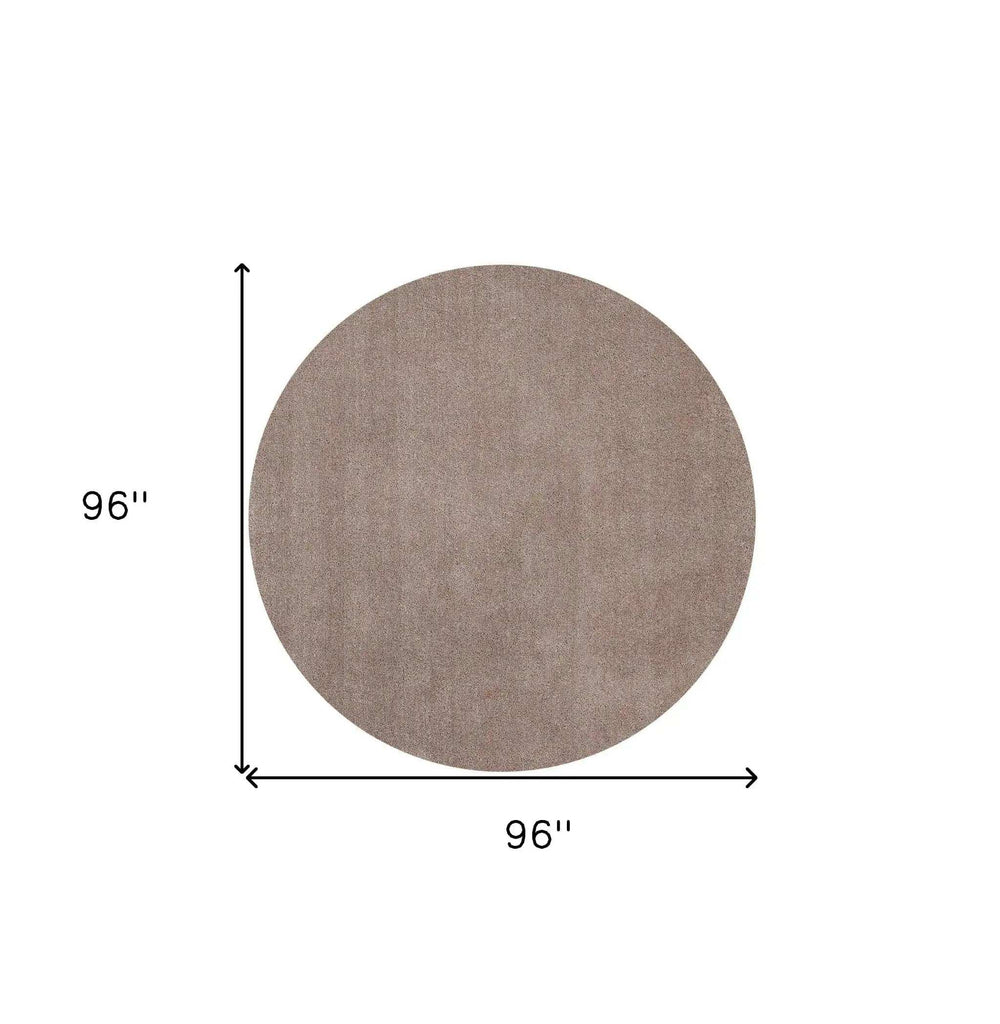 8' Beige Round Indoor Shag Rug - Homeroots - Flyclothing LLC