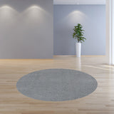 8' Round  Polyester Grey Area Rug - Homeroots