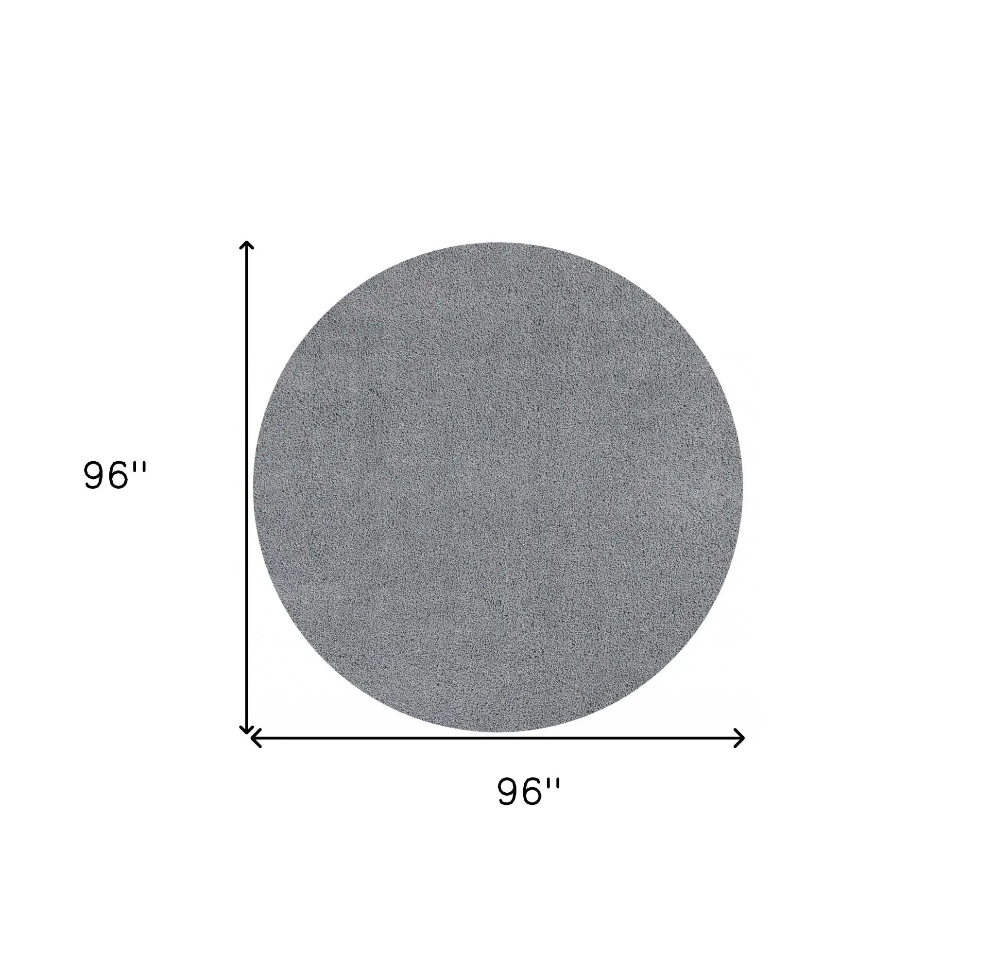 8' Round Polyester Grey Area Rug - Homeroots - Flyclothing LLC