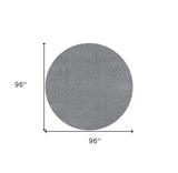 8' Round  Polyester Grey Area Rug - Homeroots