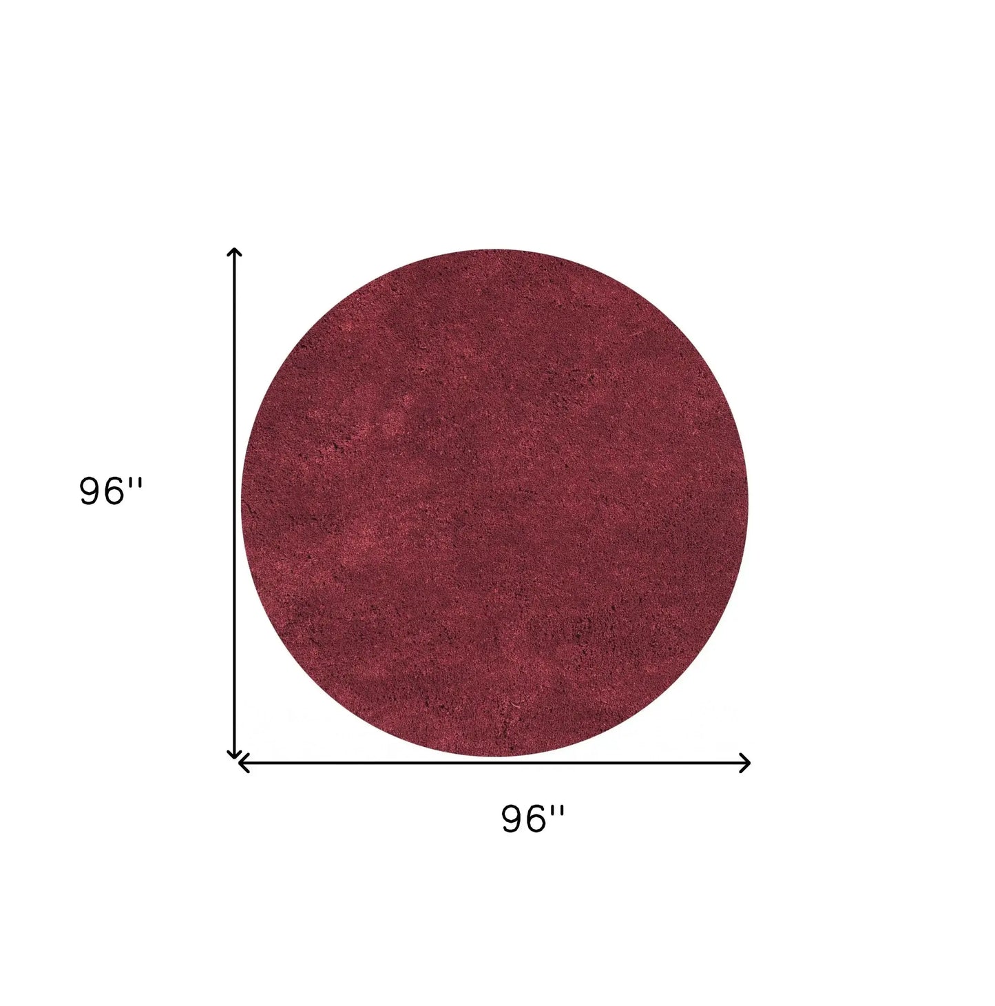 8' Red Round Indoor Shag Rug - Homeroots - Flyclothing LLC