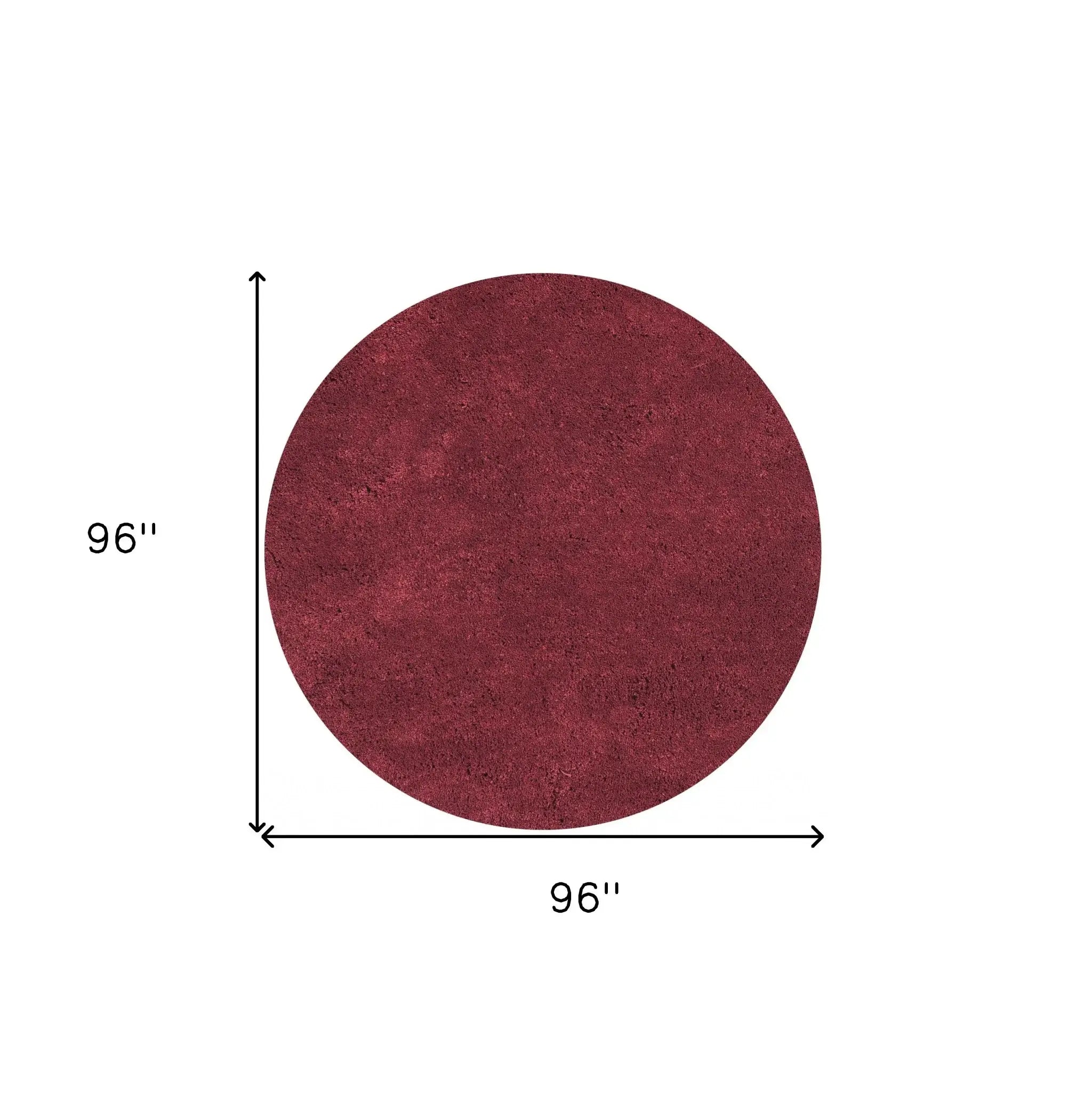 8' Red Round Indoor Shag Rug - Homeroots - Flyclothing LLC
