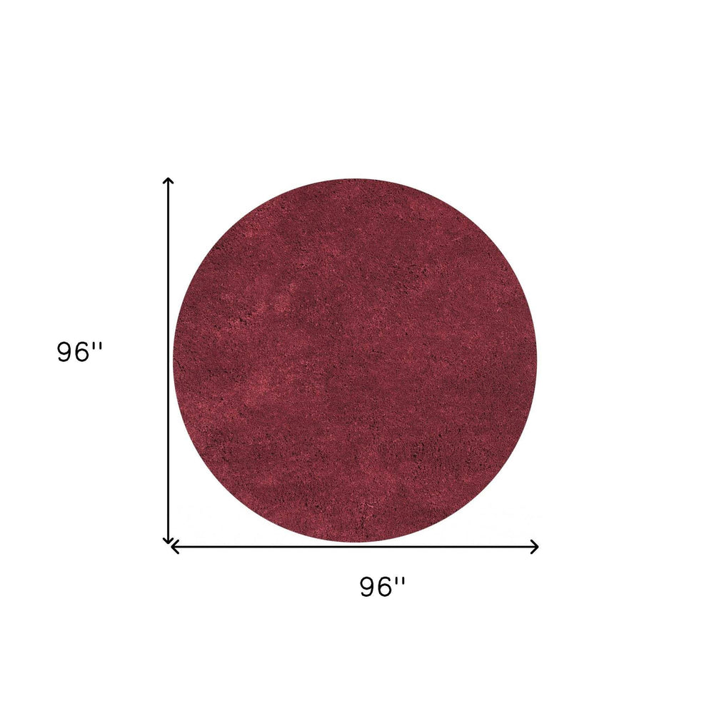 8' Red Round Indoor Shag Rug - Homeroots - Flyclothing LLC