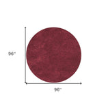8' Red Round Indoor Shag Rug - Homeroots - Flyclothing LLC