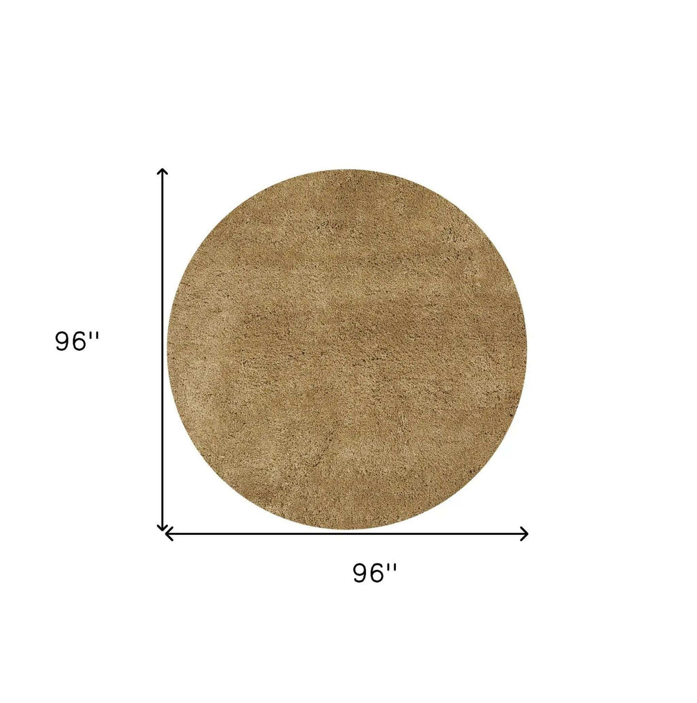 8' Round Polyester Gold Area Rug - Homeroots - Flyclothing LLC