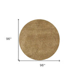 8' Round Polyester Gold Area Rug - Homeroots - Flyclothing LLC