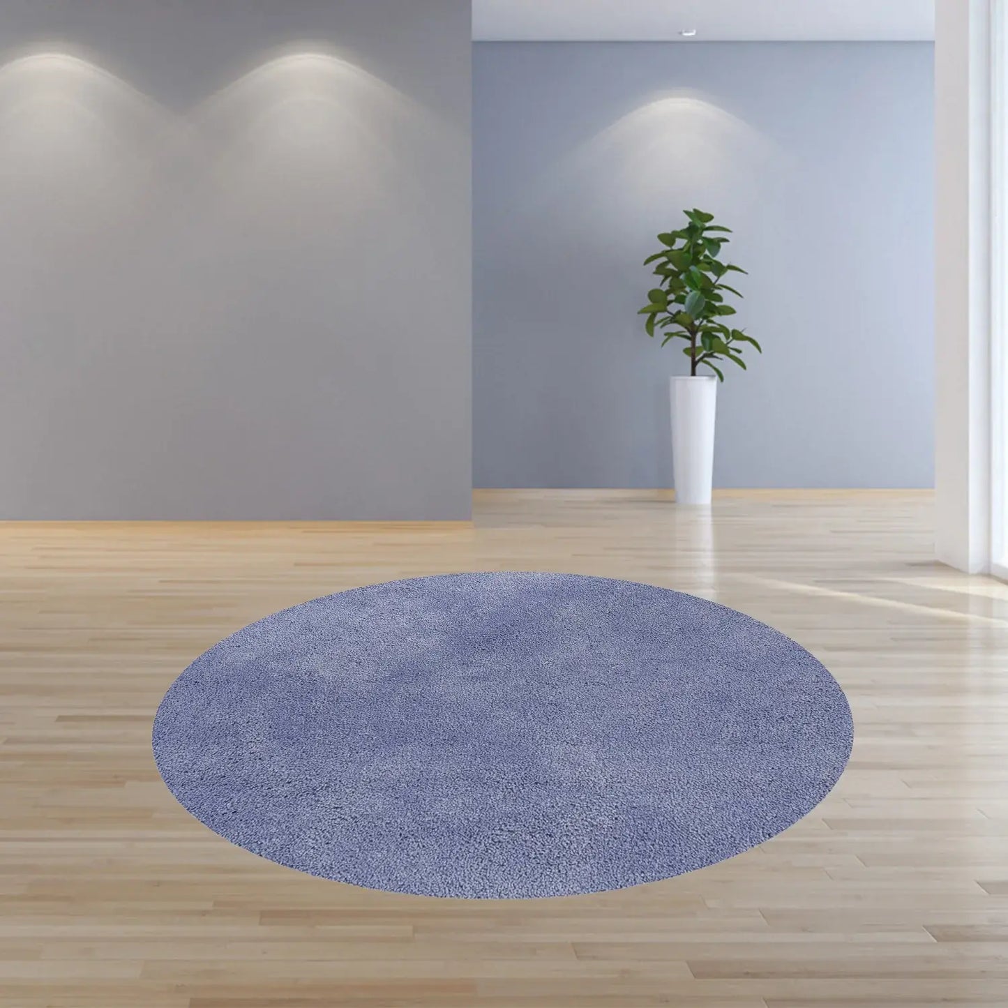 8' Round Polyester Purple Area Rug - Homeroots - Flyclothing LLC