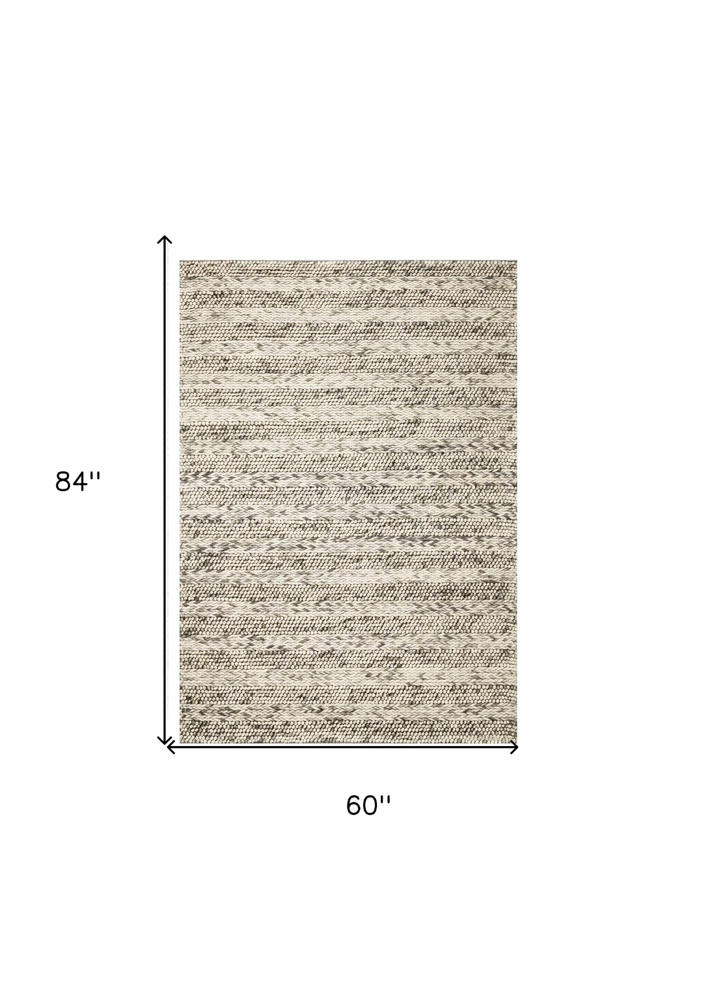 5' X 7' Wool Grey Area Rug - Homeroots - Flyclothing LLC