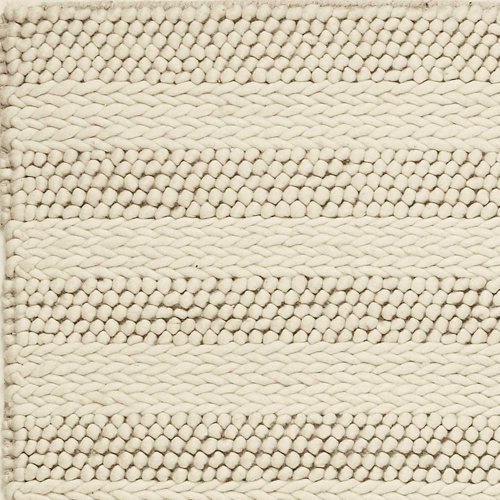5' X 7' White Ivory Hand Woven Knobby Cornish Stripe Indoor Area Rug - Homeroots - Flyclothing LLC