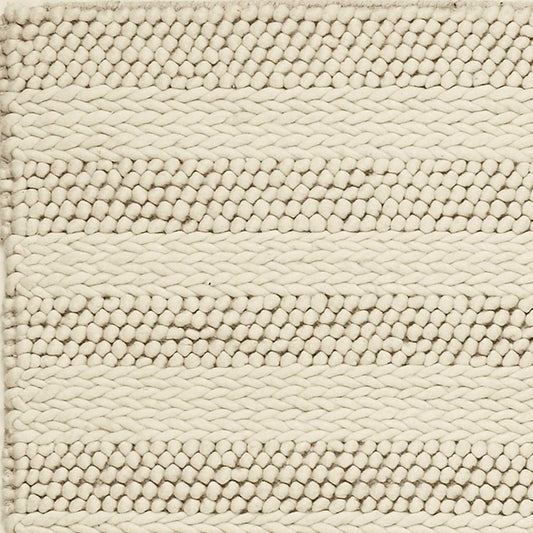 5' X 7' White Ivory Hand Woven Knobby Cornish Stripe Indoor Area Rug - Homeroots - Flyclothing LLC
