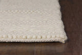 5' X 7' White Ivory Hand Woven Knobby Cornish Stripe Indoor Area Rug - Homeroots - Flyclothing LLC