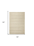 5' X 7' White Ivory Hand Woven Knobby Cornish Stripe Indoor Area Rug - Homeroots - Flyclothing LLC