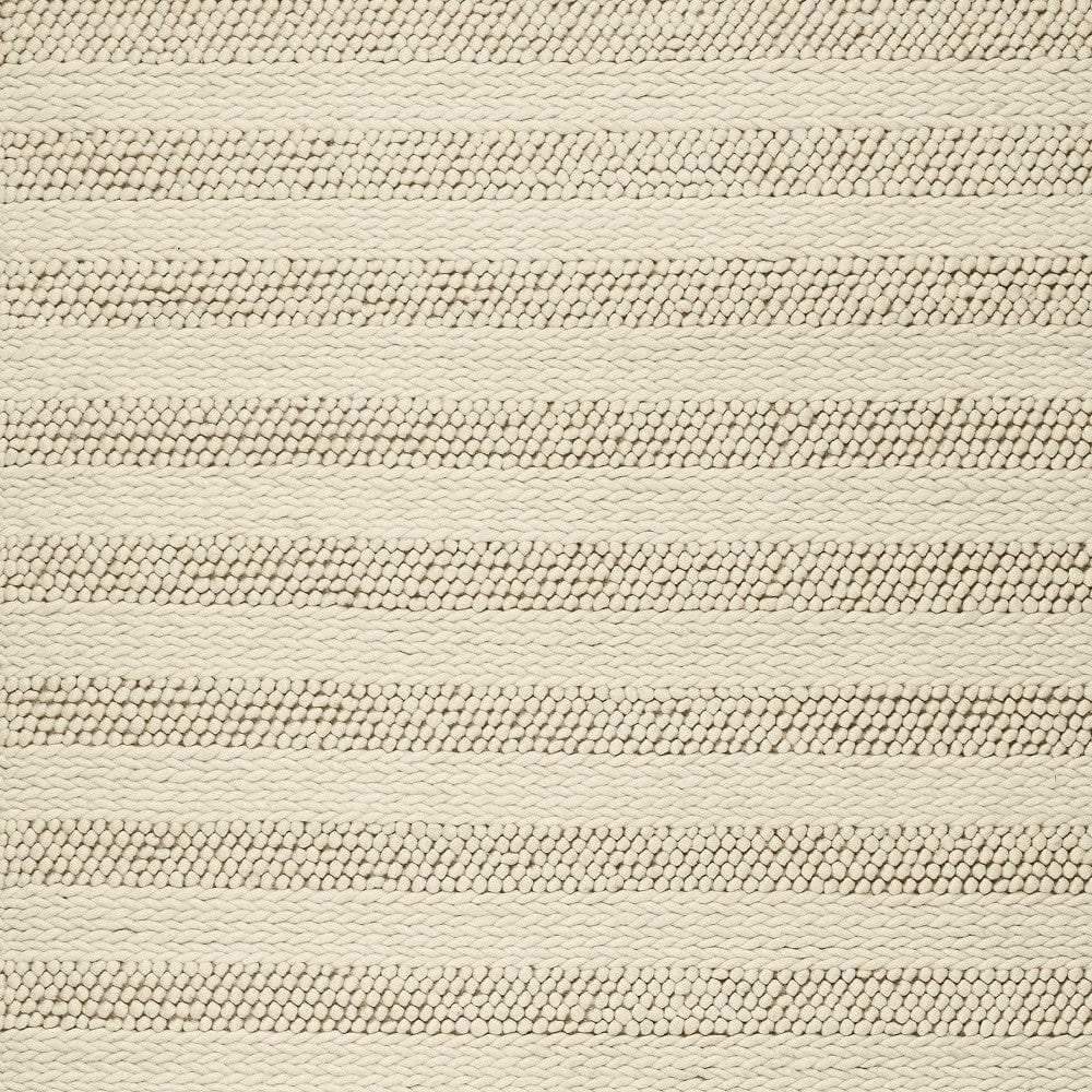 5' X 7' White Ivory Hand Woven Knobby Cornish Stripe Indoor Area Rug - Homeroots - Flyclothing LLC