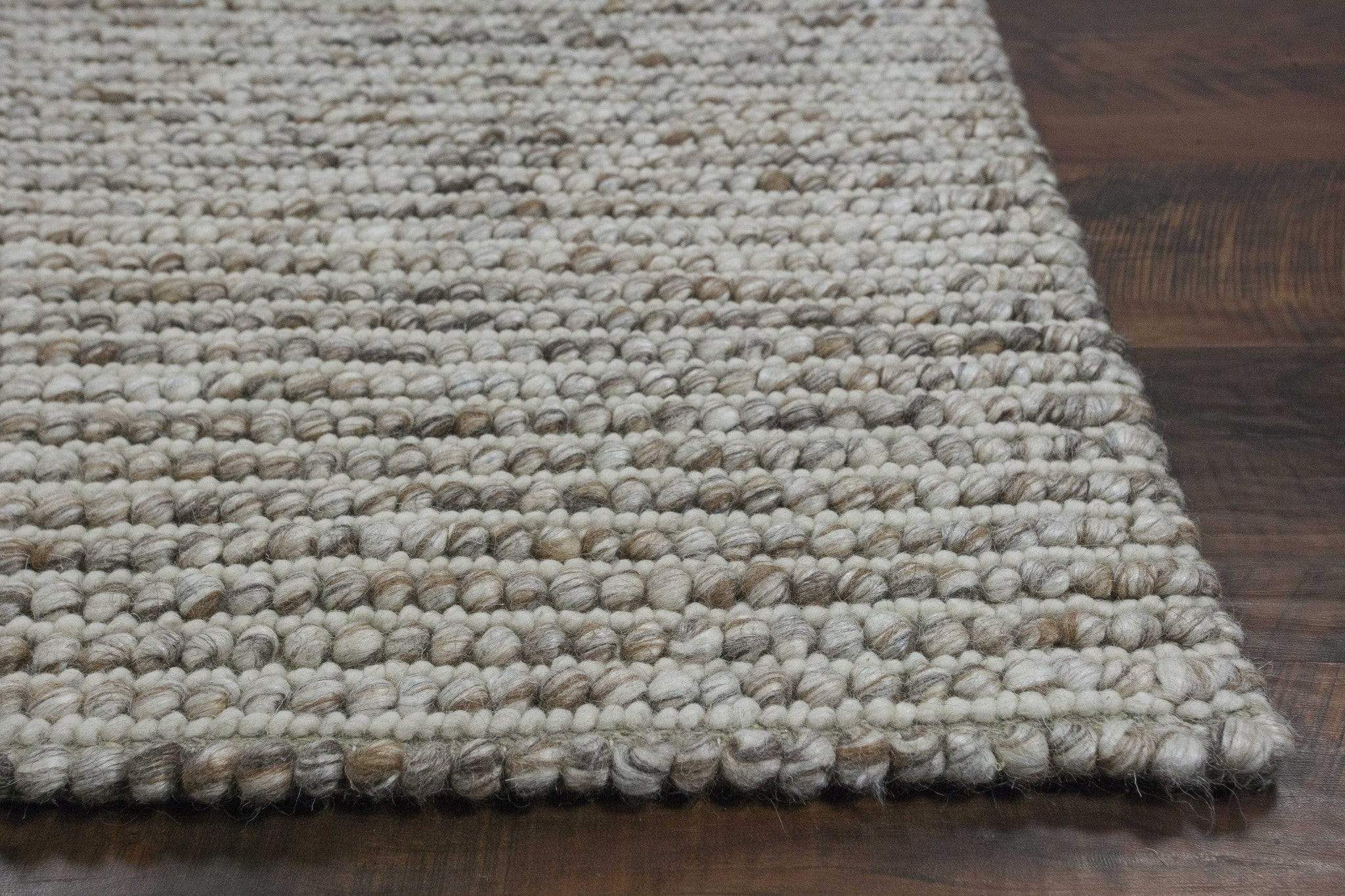 5' X 7' Natural Wool Boucle Berber Style Area Rug - Homeroots - Flyclothing LLC