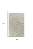 5' X 7'  Wool Grey Area Rug - Homeroots