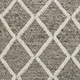 5' X 7' Dark Gray and Ivory Wool Diamond Hand Woven Berber Area Rug - Homeroots - Flyclothing LLC