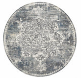 7' Round Polyester Ivory Area Rug - Homeroots
