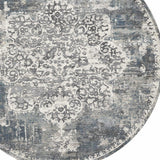 7' Round Polyester Ivory Area Rug - Homeroots