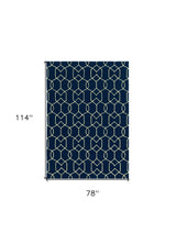 7' X 10' Blue Moroccan Indoor Outdoor Area Rug - Homeroots - Flyclothing LLC