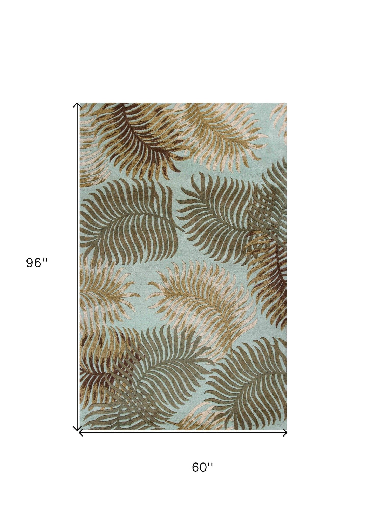 5' X 8' Wool Aqua Area Rug - Homeroots - Flyclothing LLC