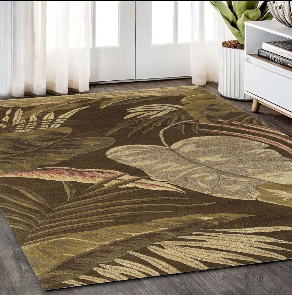 5' X 8' Wool Mocha Area Rug - Homeroots - Flyclothing LLC