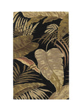 5' X 8' Midnight Black Hand Tufted Tropical Leaves Indoor Area Rug - Homeroots