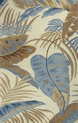 5' X 8' Ivory and Blue Wool Tropical Botanical Hand Tufted Area Rug - Homeroots - Flyclothing LLC