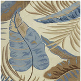 5' X 8' Ivory and Blue Wool Tropical Botanical Hand Tufted Area Rug - Homeroots - Flyclothing LLC