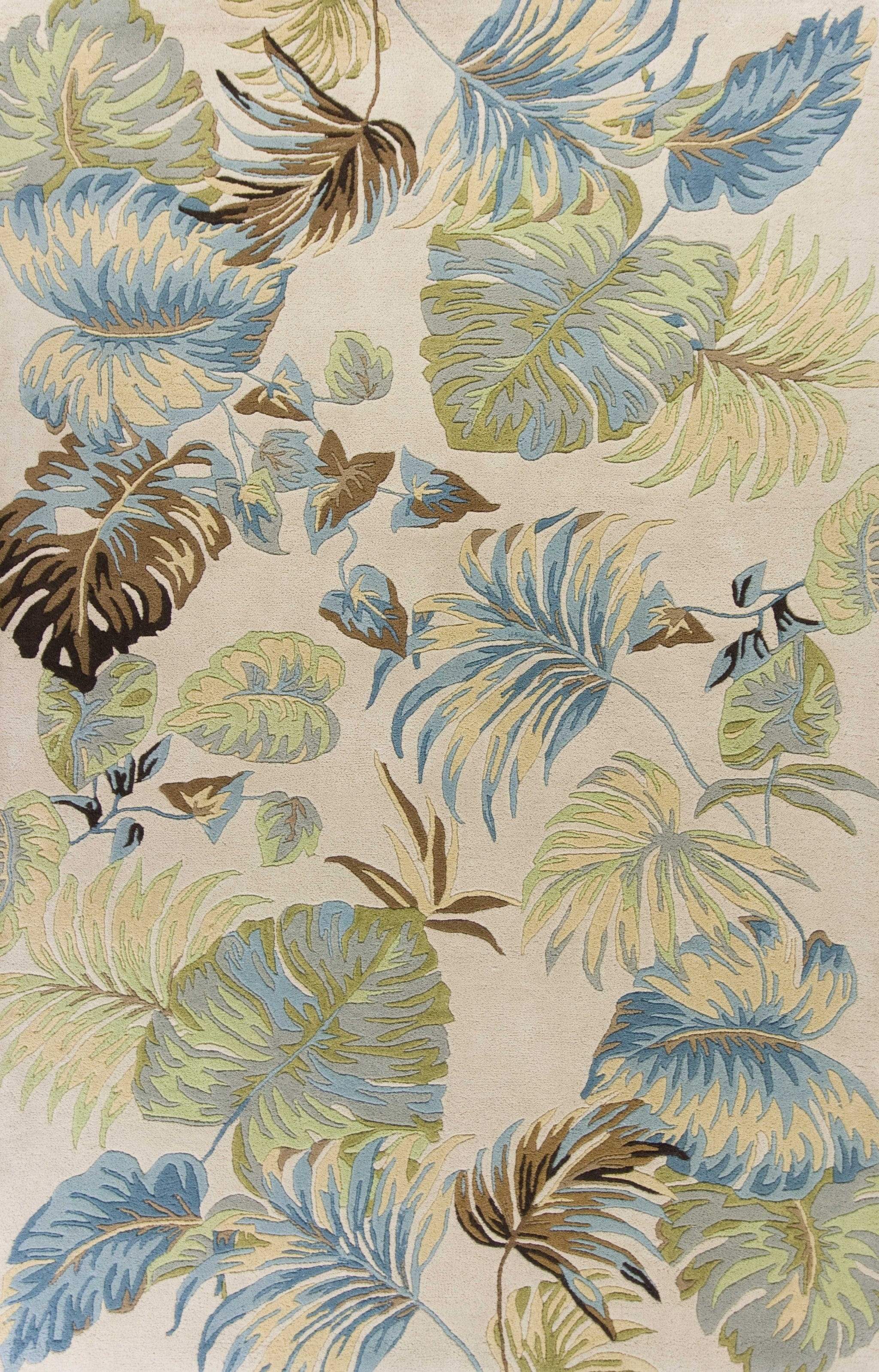 5' X 8' Wool Ivory Or Blue Area Rug - Homeroots - Flyclothing LLC