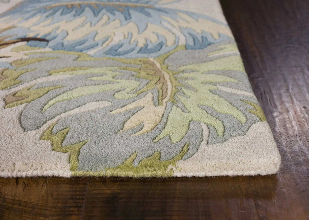 5' X 8' Wool Ivory Or Blue Area Rug - Homeroots - Flyclothing LLC