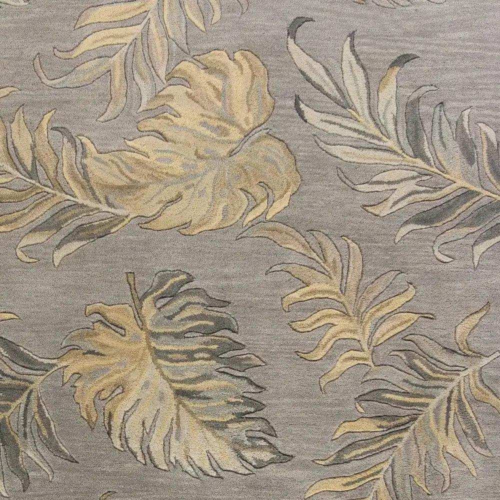 5' X 8' Grey Hand Tufted Tropical Palms Indoor Area Rug - Homeroots - Flyclothing LLC