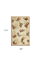 7' X 9' Polyester Beige Area Rug - Homeroots - Flyclothing LLC