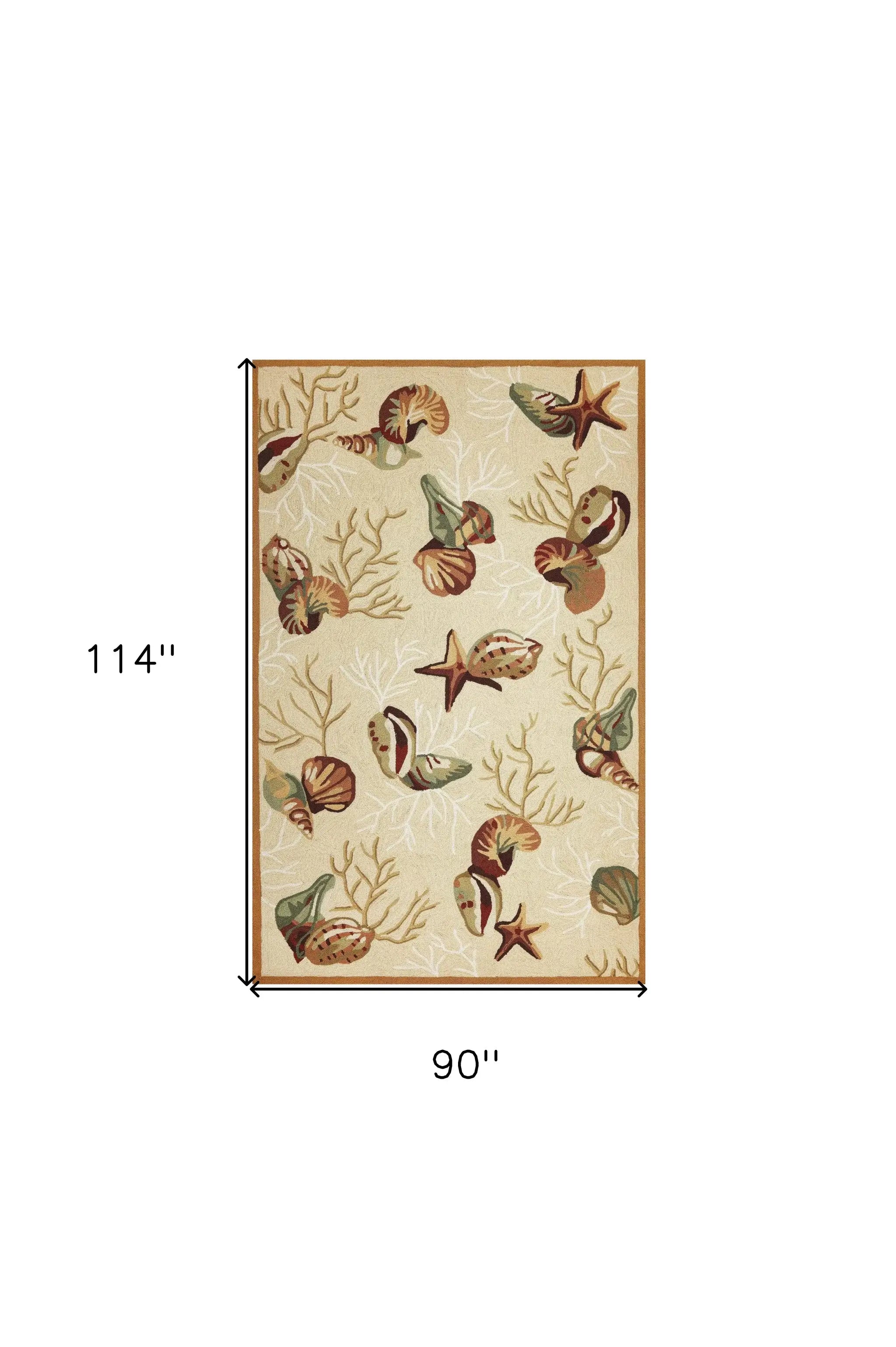 7' X 9' Polyester Beige Area Rug - Homeroots - Flyclothing LLC