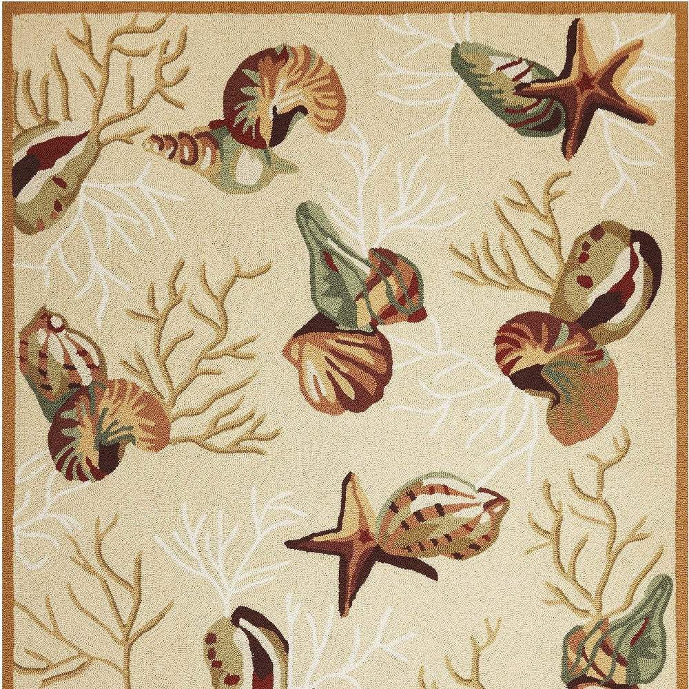 7' X 9' Polyester Beige Area Rug - Homeroots - Flyclothing LLC