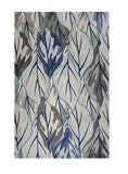 8' X 11' Grey Navy Machine Woven Oversized Leaves Indoor Area Rug - Homeroots