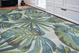 7' X 10'  Polypropylene Teal Or  Green Area Rug - Homeroots