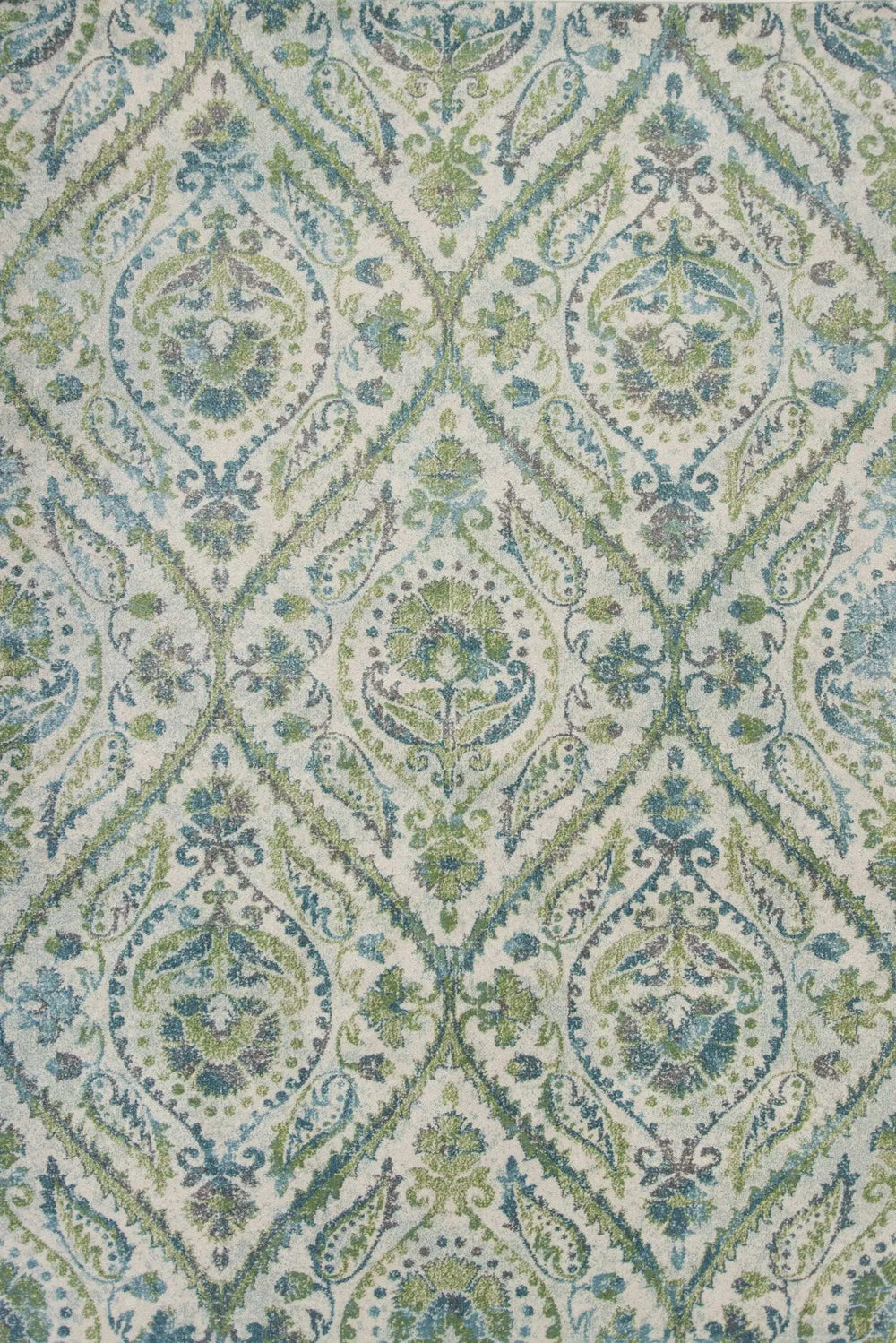 7' X 10' Polypropylene Ivory Or Teal Area Rug - Homeroots - Flyclothing LLC