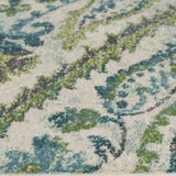 7' X 10' Polypropylene Ivory Or Teal Area Rug - Homeroots - Flyclothing LLC