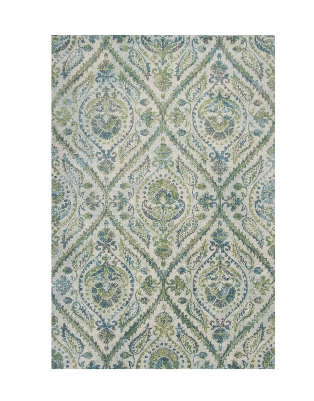 7' X 10' Polypropylene Ivory Or Teal Area Rug - Homeroots - Flyclothing LLC