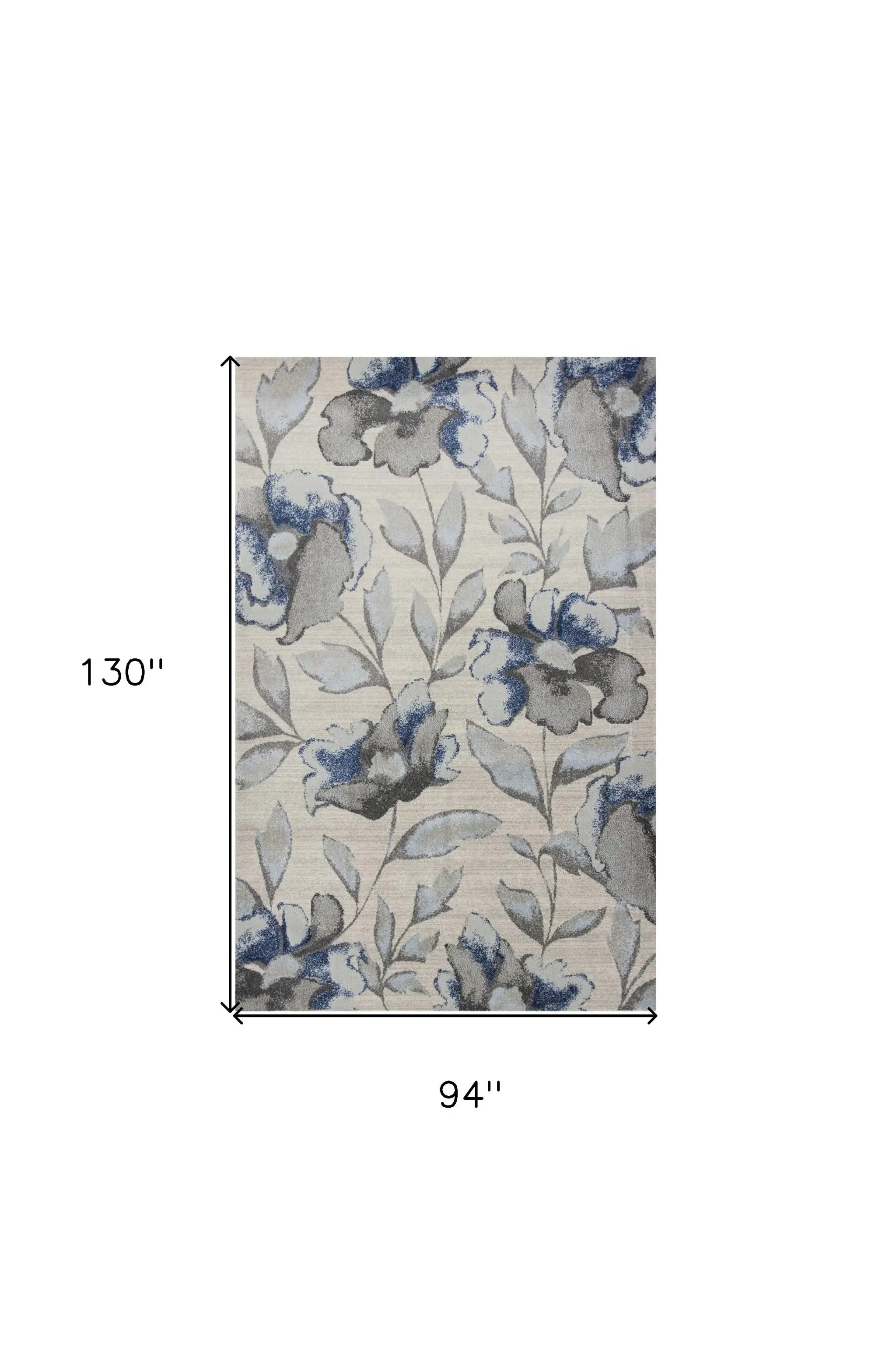 7' X 10' Blue and Gray Area Rug - Homeroots - Flyclothing LLC