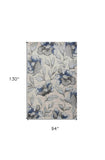 7' X 10' Blue and Gray Area Rug - Homeroots