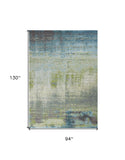 7' X 10' Blue and Green Area Rug - Homeroots