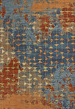 7' X 10' Blue and Orange Area Rug - Homeroots