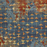 7' X 10' Blue and Orange Area Rug - Homeroots - Flyclothing LLC