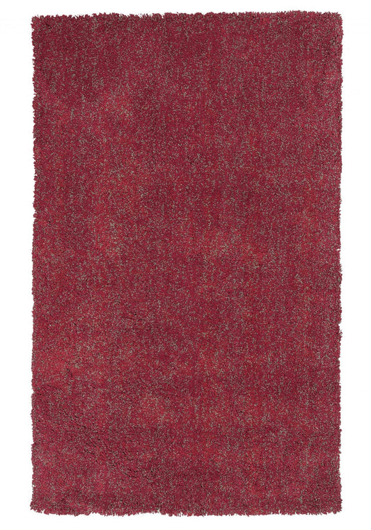 8' X 10' Red Heather Indoor Shag Rug - Homeroots - Flyclothing LLC