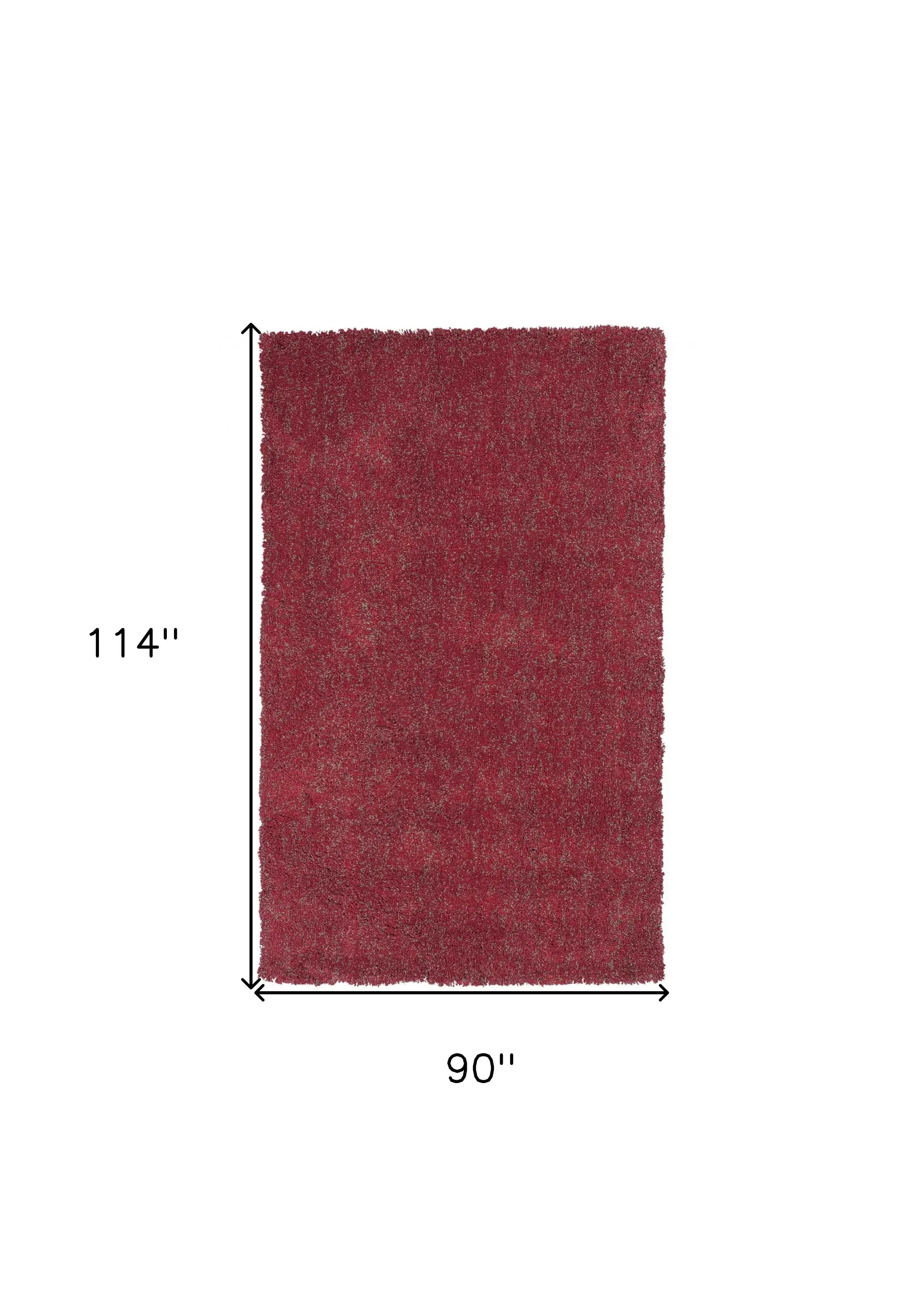 8' X 10' Red Heather Indoor Shag Rug - Homeroots - Flyclothing LLC