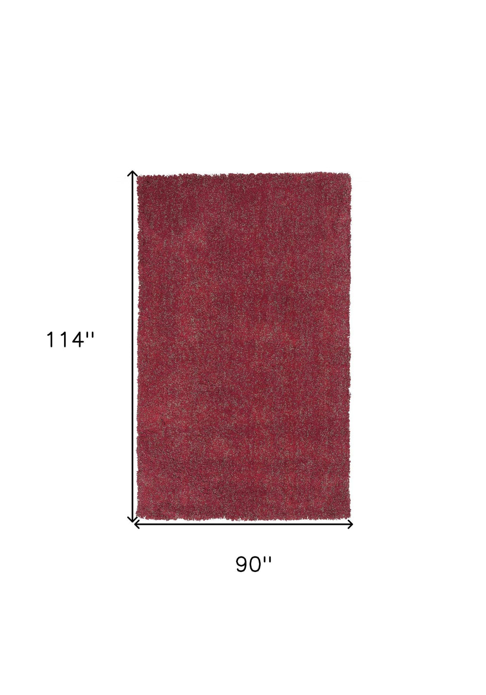 8' X 10' Red Heather Indoor Shag Rug - Homeroots - Flyclothing LLC