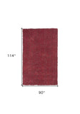 8' X 10' Red Heather Indoor Shag Rug - Homeroots