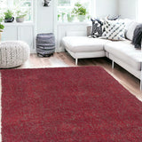 8' X 10' Red Heather Indoor Shag Rug - Homeroots