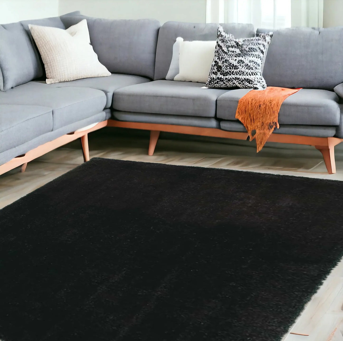 8' X 10' Polyester Espresso Area Rug - Homeroots - Flyclothing LLC